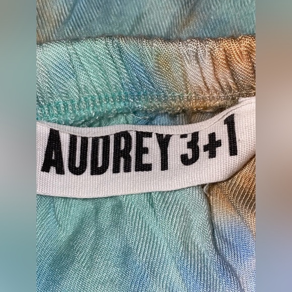 Audrey 3+1 Women Tie Dye Frayed‎ Hemline Mini Dress Off Shoulder Boho Hippie M - Picture 3 of 6